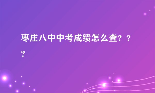 枣庄八中中考成绩怎么查???