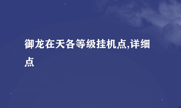 御龙在天各等级挂机点,详细点