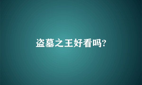 盗墓之王好看吗?