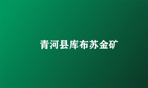 青河县库布苏金矿