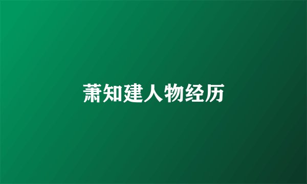 萧知建人物经历