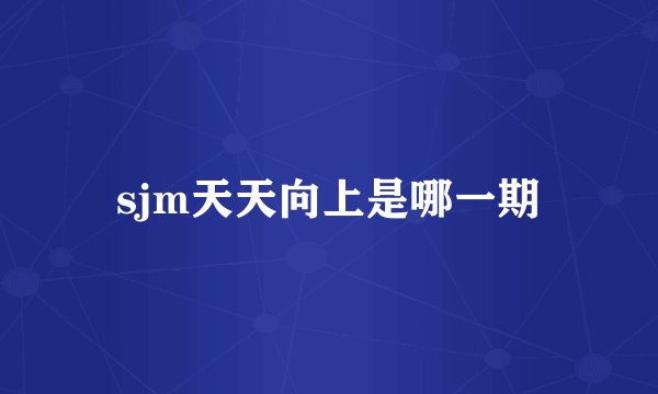 sjm天天向上是哪一期