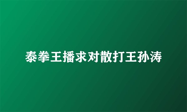 泰拳王播求对散打王孙涛