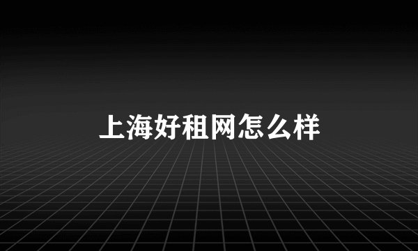 上海好租网怎么样