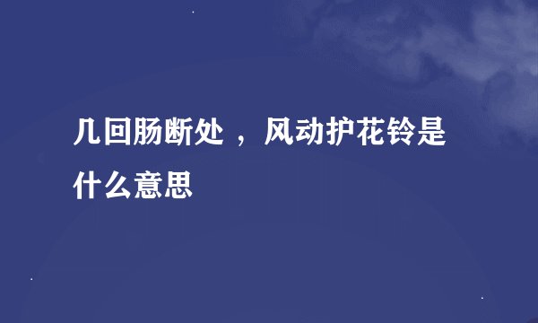 几回肠断处 ，风动护花铃是什么意思