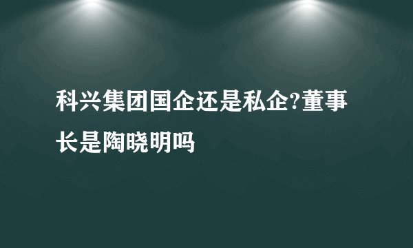 科兴集团国企还是私企?董事长是陶晓明吗