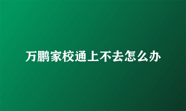 万鹏家校通上不去怎么办