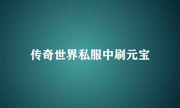 传奇世界私服中刷元宝