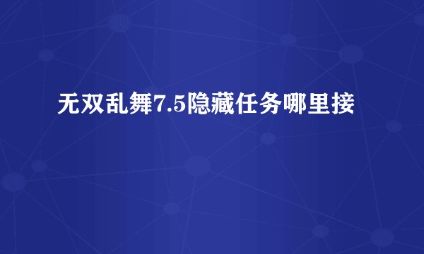 无双乱舞7.5隐藏任务哪里接