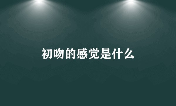 初吻的感觉是什么