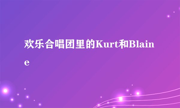 欢乐合唱团里的Kurt和Blaine