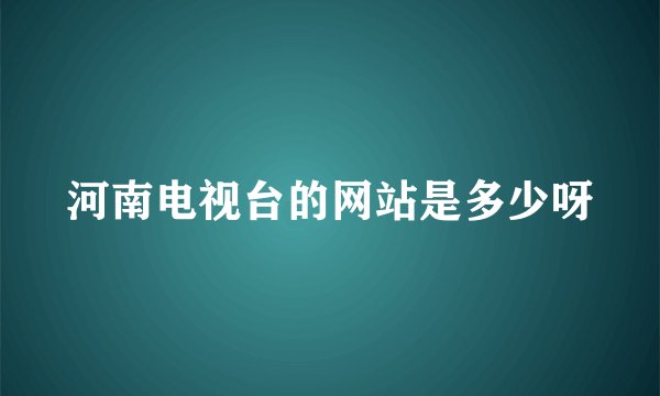 河南电视台的网站是多少呀