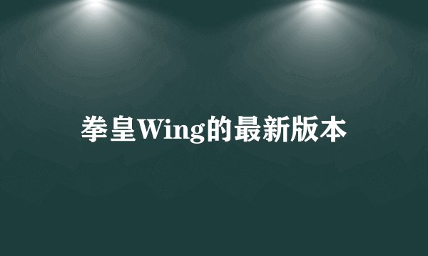 拳皇Wing的最新版本