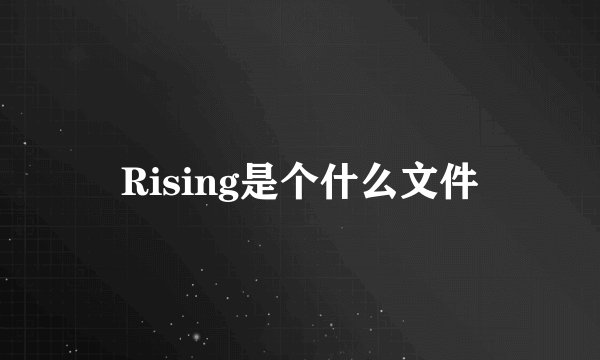 Rising是个什么文件
