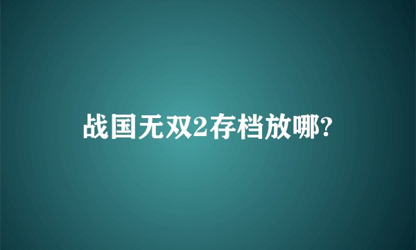 战国无双2存档放哪?