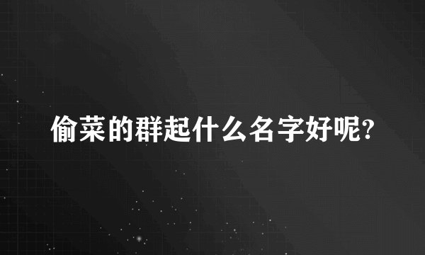 偷菜的群起什么名字好呢?