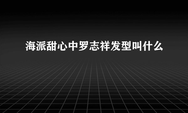 海派甜心中罗志祥发型叫什么
