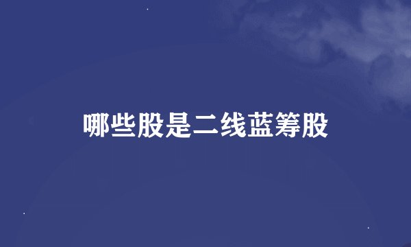 哪些股是二线蓝筹股