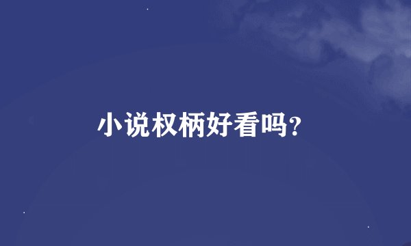 小说权柄好看吗?