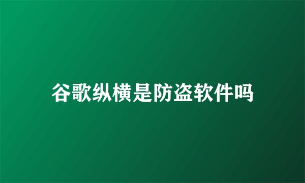 谷歌纵横是防盗软件吗