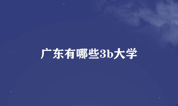 广东有哪些3b大学