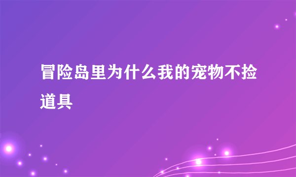 冒险岛里为什么我的宠物不捡道具