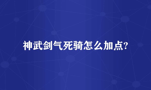 神武剑气死骑怎么加点?