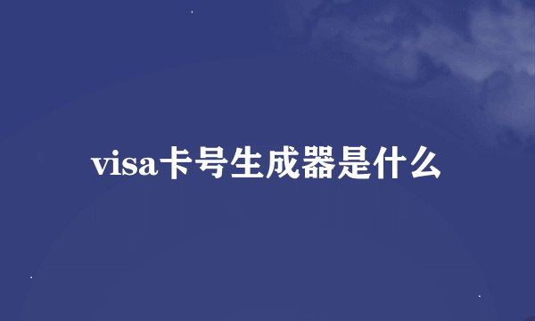 visa卡号生成器是什么