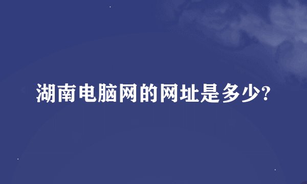 湖南电脑网的网址是多少?