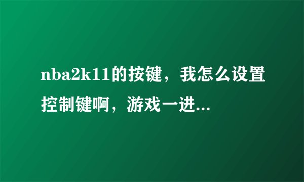 nba2k11的按键，我怎么设置控制键啊，游戏一进去就是快速游戏的那个界面，进入游戏再设也设不了