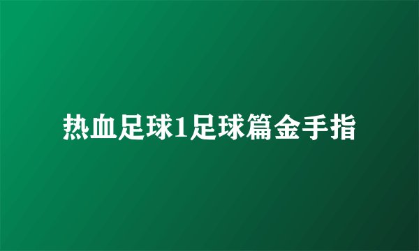 热血足球1足球篇金手指