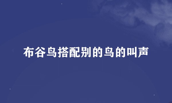 布谷鸟搭配别的鸟的叫声