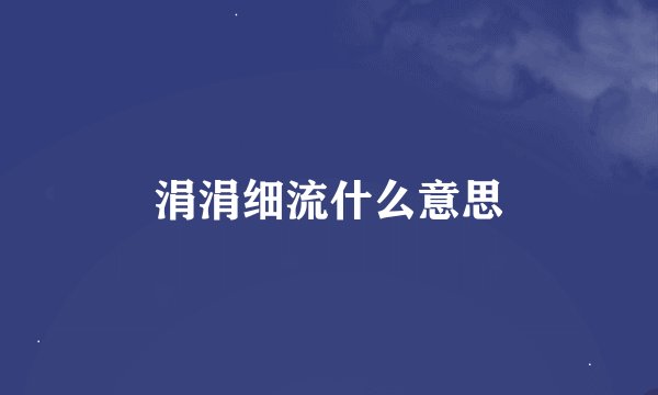 涓涓细流什么意思