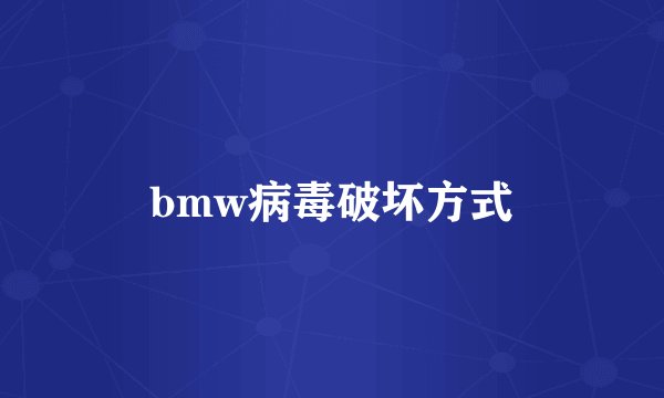 bmw病毒破坏方式