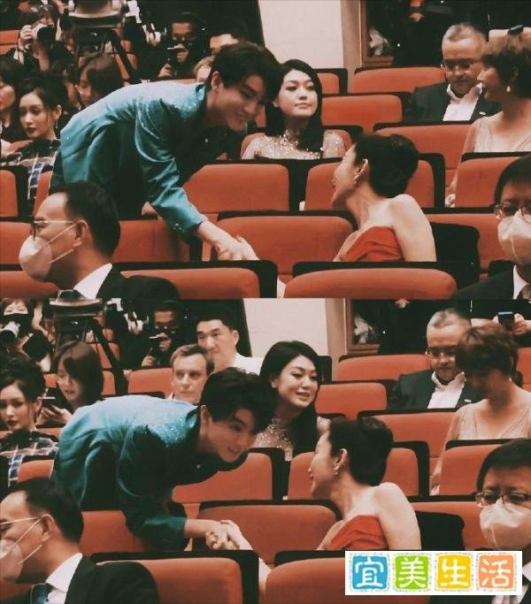 王俊凯李冰冰在电影之夜握手互动,他九十度鞠躬,网友:好有礼貌