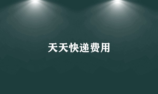 天天快递费用