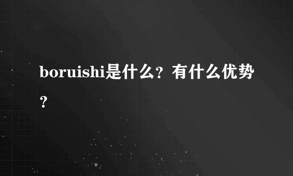 boruishi是什么？有什么优势？