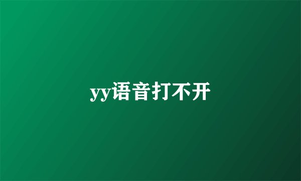 yy语音打不开