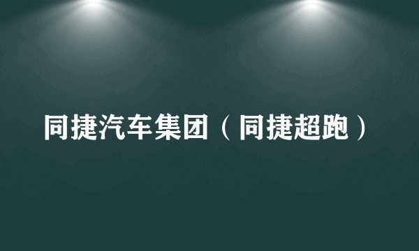 同捷汽车集团（同捷超跑）