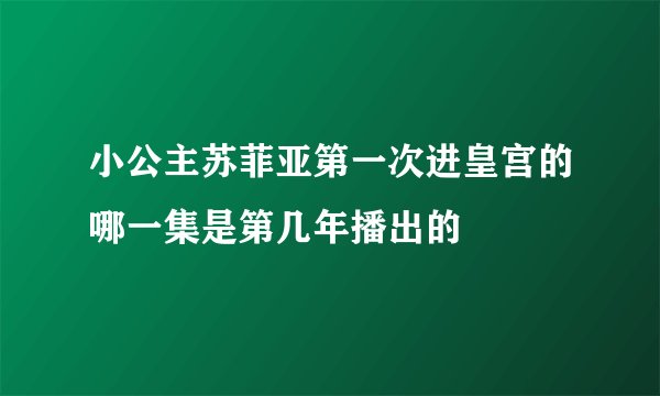 小公主苏菲亚第一次进皇宫的哪一集是第几年播出的