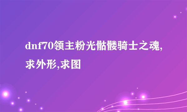 dnf70领主粉光骷髅骑士之魂,求外形,求图