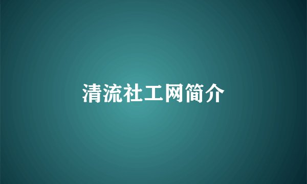 清流社工网简介