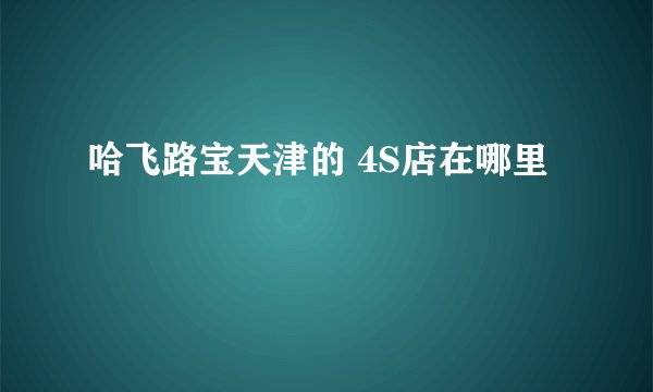 哈飞路宝天津的 4S店在哪里