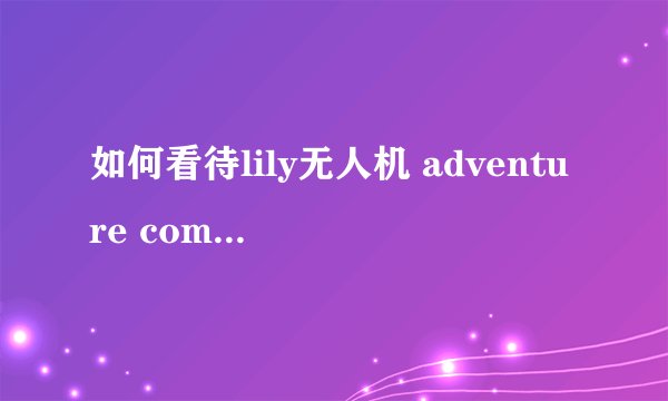 如何看待lily无人机 adventure comes to end?