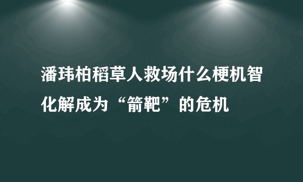 潘玮柏稻草人救场什么梗机智化解成为“箭靶”的危机