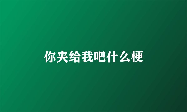 你夹给我吧什么梗