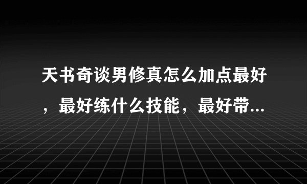天书奇谈男修真怎么加点最好，最好练什么技能，最好带什么宠物？