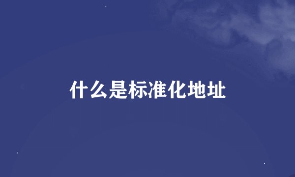 什么是标准化地址