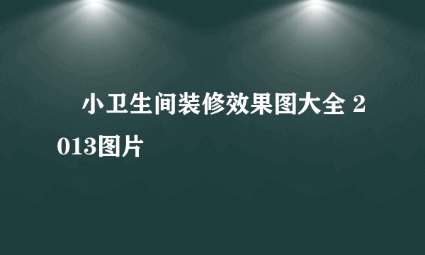 小卫生间装修效果图大全 2013图片