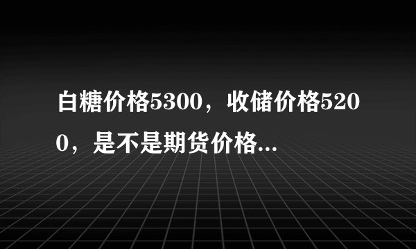 白糖价格5300，收储价格5200，是不是期货价格得跌到5200收储价?